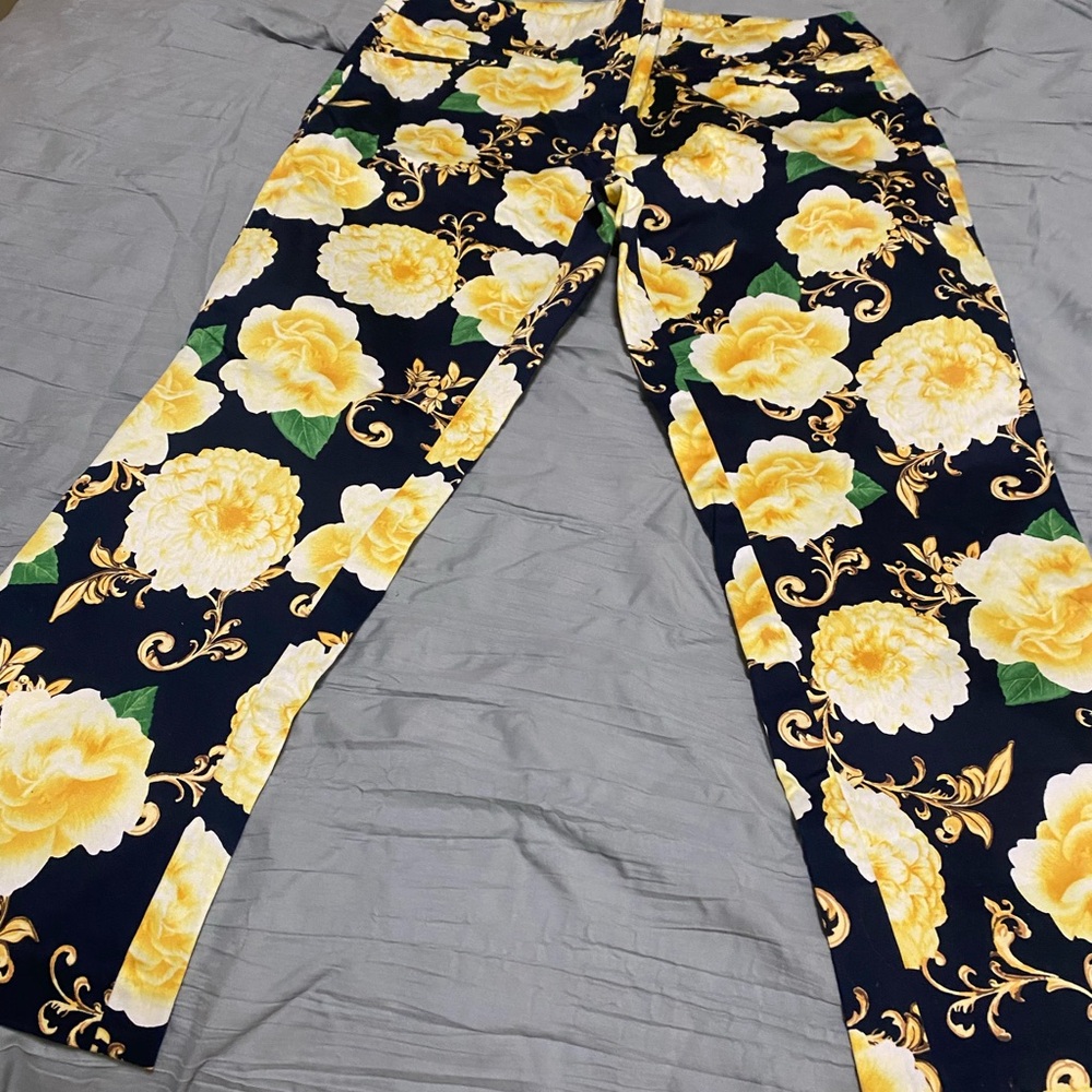 7th Avenue Suiting-NY & Co
Floral Print Pants with Yellow and Green Accents